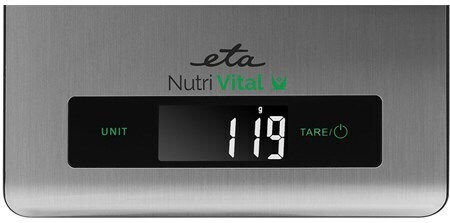 ETA Nutri Vital 079090000 Ψηφιακή Ζυγαριά Κουζίνας έως 5kg Ασημί