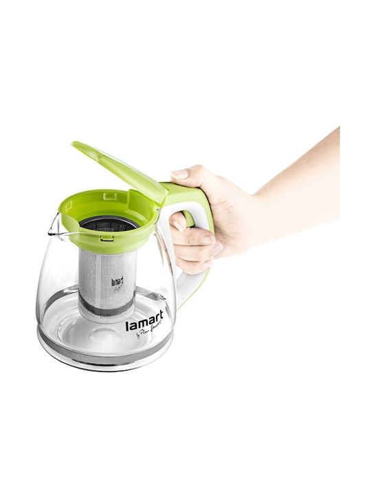Lamart Kettle with Filter Glass Green 1000ml