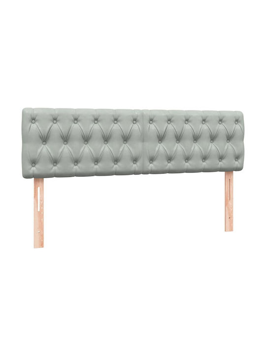 Doppelbett Mit Stoff Bezogen in Hellgrau Mit Lattenrost & Matratze 160x210cm