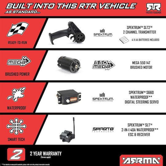 Arrma Vorteks Teleghidat Camion 2WD Violet