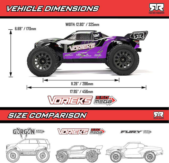 Arrma Vorteks Teleghidat Camion 2WD Violet