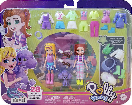 Mattel Miniature Toy Polly Pocket CAMPING PLAYSET FUN FASHION PACK for 3+ Years Old