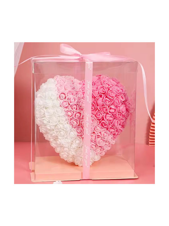 Mohicans Valentine's Day Heart Artificial Roses Box 25cm 0988-6 Pink White Mohicans Valentine's Day Heart Artificial Roses Box 25cm 0988-6 Pink White