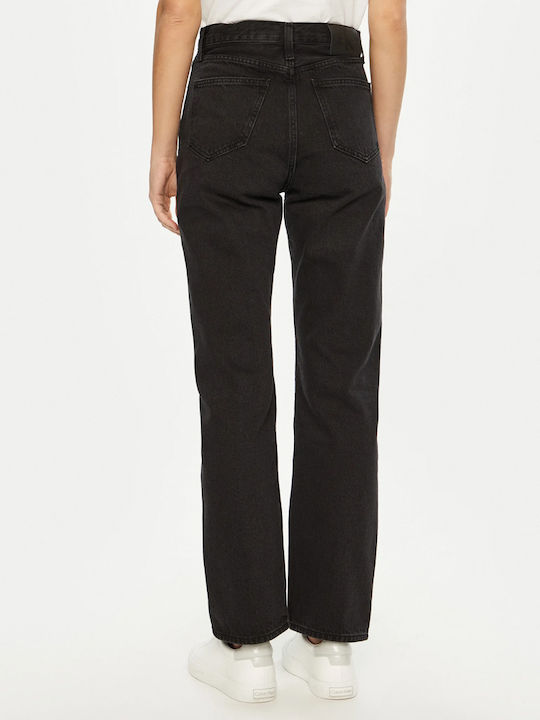 Hoch tailliert Damenjeans in Gerader Linie Gray
