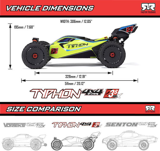 Arrma Typhon Τηλεκατευθυνόμενο Αυτοκίνητο Buggy Πράσινο