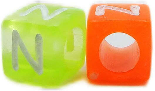 Acrylic Letter Cube Beads 90pcs 19-01