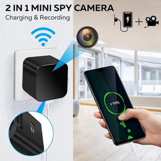 Cameră De Supraveghere WiFi Încărcător 1080p Cu Acceptare Card De Memorie Și Senzor De Mișcare