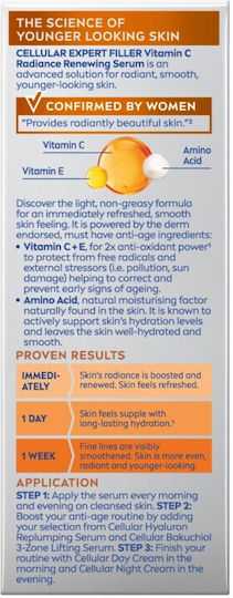 Nivea Cellular Filler Expert Vitamin C Moisturizing & Anti-aging Serum Face with Vitamin C & Vitamin E for Detoxification & Radiance 30ml