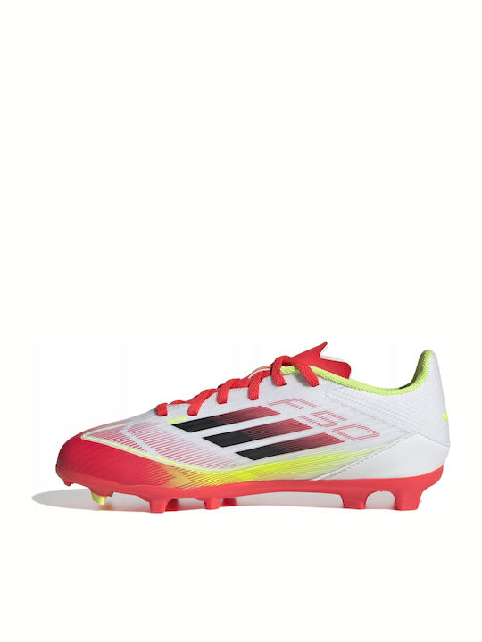 F50 Messi League Kids Molded Soccer Shoes Cloud White / Core Black / Solar Yellow