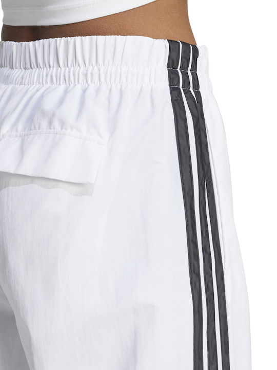 Essentials 3-Stripes Παντελόνι Φόρμας Φαρδύ Λευκο