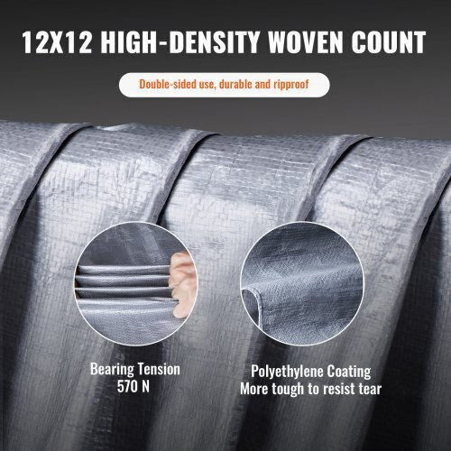 Vevor Waterproof Tarpaulin 9.144x6.096m. Silver