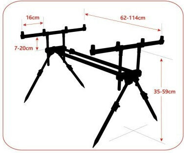 Baracuda Rp12 Rod Pod 4 Rods Black