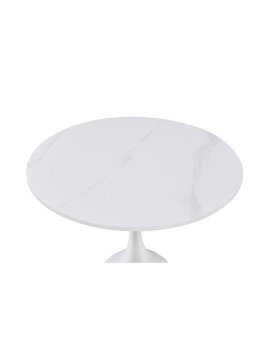 Round Side Table Snow White L50xW50xH61cm.