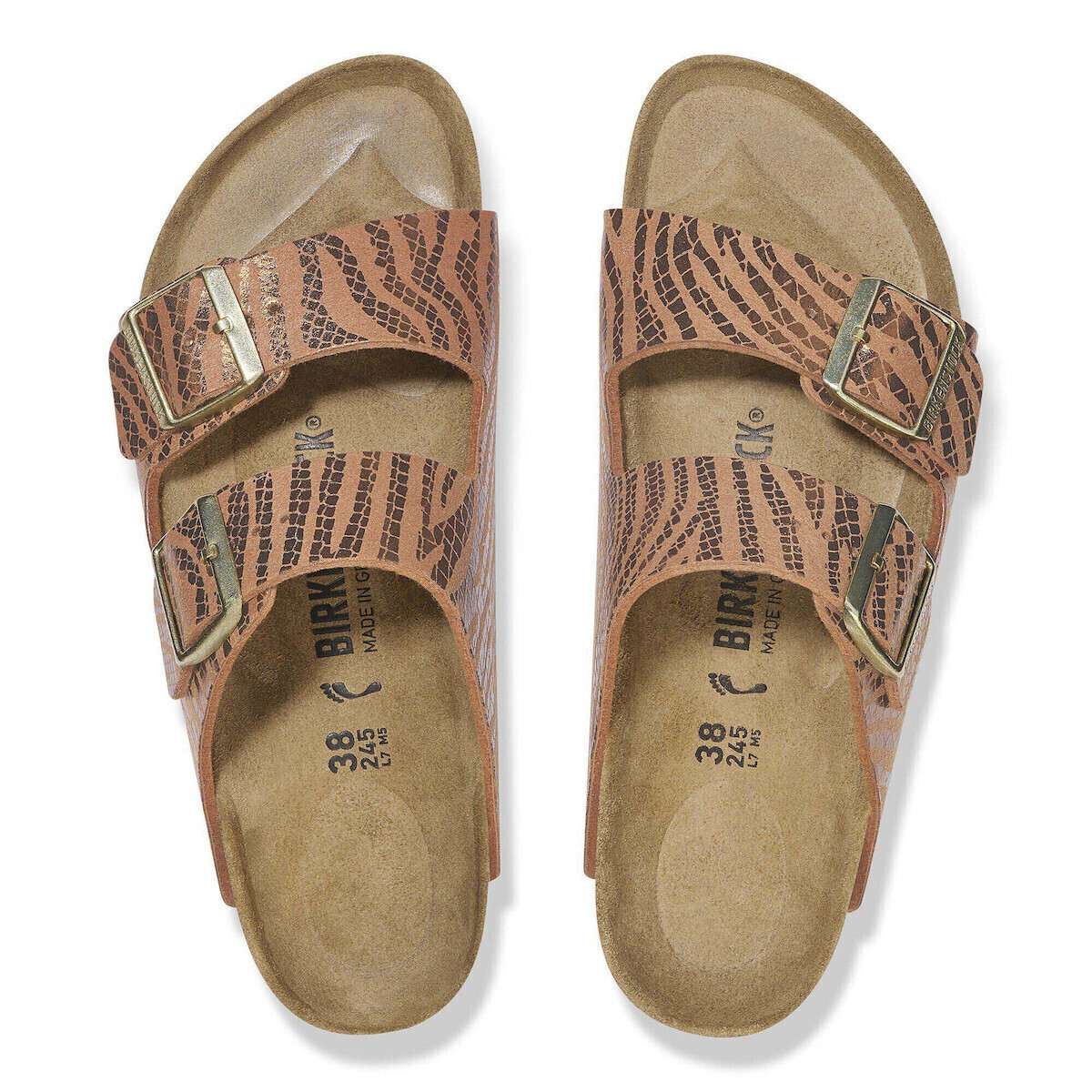 Birkenstock Arizona Women's Flat Sandals in Gold Color