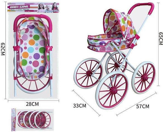 Zita Toys Doll Stroller Small With Large Wheels for 3+ Years Old