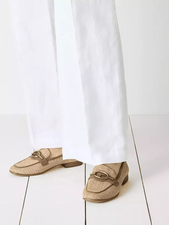 Women's Moccasins in Beige Color