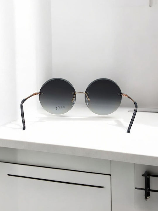 Dasoon Vision Unisex Sunglasses with Gold Metal Frame and Gray Lens
