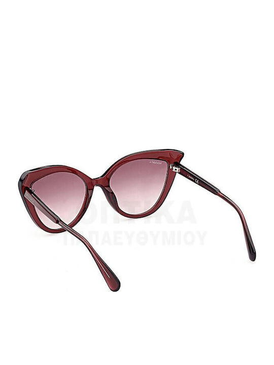 Max & Co Women's Sunglasses with Burgundy Plastic Frame and Burgundy Gradient Lens MO0038 69F