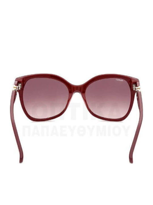 Max Mara Emme3 Women's Sunglasses with Burgundy Plastic Frame and Burgundy Gradient Lens MM 0014 66F