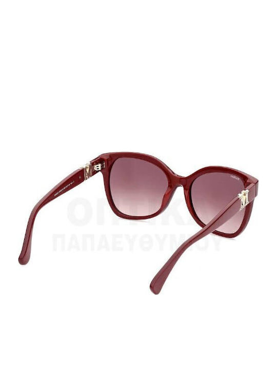 Max Mara Emme3 Women's Sunglasses with Burgundy Plastic Frame and Burgundy Gradient Lens MM 0014 66F