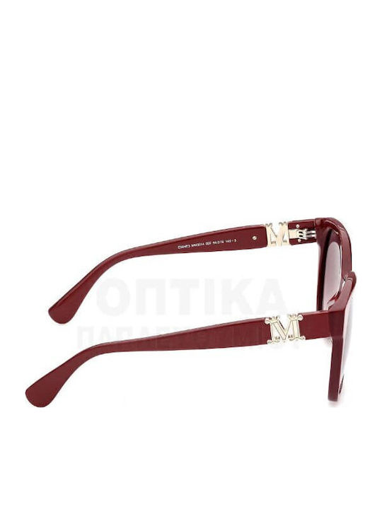 Max Mara Emme3 Women's Sunglasses with Burgundy Plastic Frame and Burgundy Gradient Lens MM 0014 66F