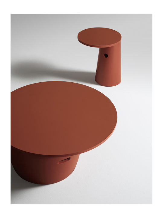 Στρογγυλό Κεντρικό Τραπεζάκι Totem Terracota Μ84xΠ84xΥ33εκ.