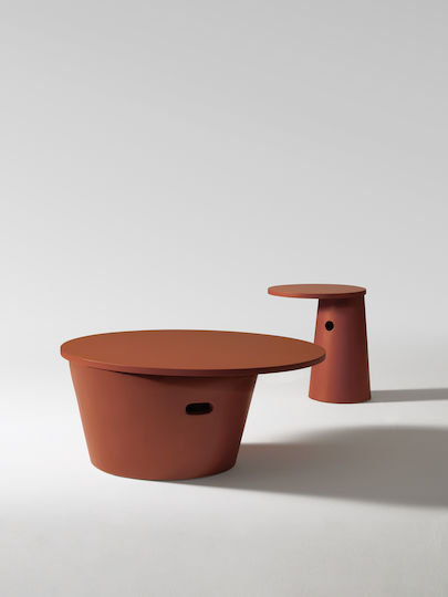 Masa De Cafea Centrală Rotundă Totem Terracota L84xL84xÎ33cm