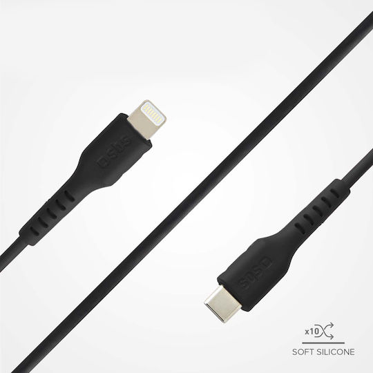 SBS USB-C zu Lightning Kabel Schwarz 1m