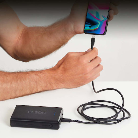 SBS USB-C zu Lightning Kabel Schwarz 1m