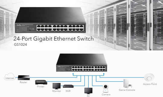 Cudy GS1024 v2 Unmanaged L2 Switch με 24 Θύρες Gigabit (1Gbps) Ethernet