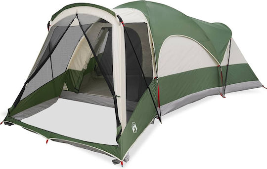 vidaXL Camping Tent Tunnel Green for 8 People