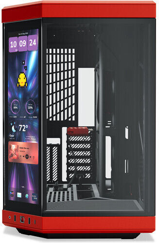 HYTE Y70 Touch Infinite Gaming Midi Tower Computer Case with Side Window Black Cherry