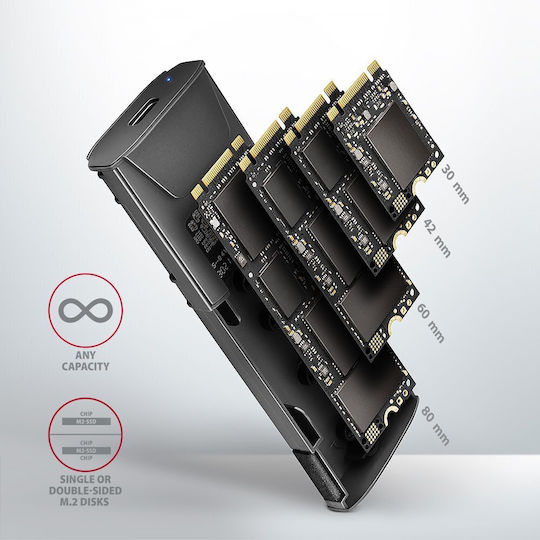 Axagon Carcasă pentru unitate de hard disk M.2 PCI Express / SATA III NVME cu conexiune Tip-C