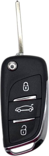 A-Lock Ключодържател за автомобил с острие Сгъваемо с 3 бутона за Цитроен / Пежо