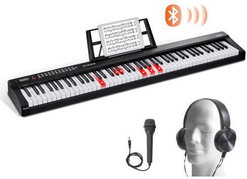 Vevor Electric Stage Piano 88JBPZSMGQ88WU1LTV2 Set with 88 Semi-Weighted Keys Built-in Speakers and Connection with Headphones
