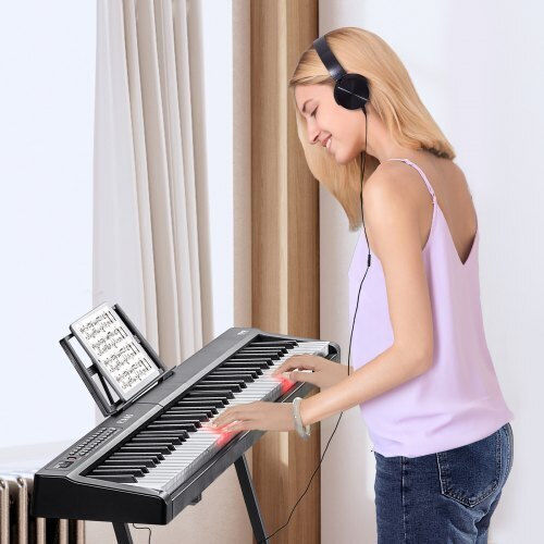 Vevor Electric Stage Piano 88JBPZSMGQ88WU1LTV2 Set with 88 Semi-Weighted Keys Built-in Speakers and Connection with Headphones