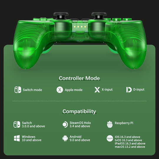 8Bitdo Pro 2 Hall Edition Wireless Gamepad for Android / PC / Switch Jade Green