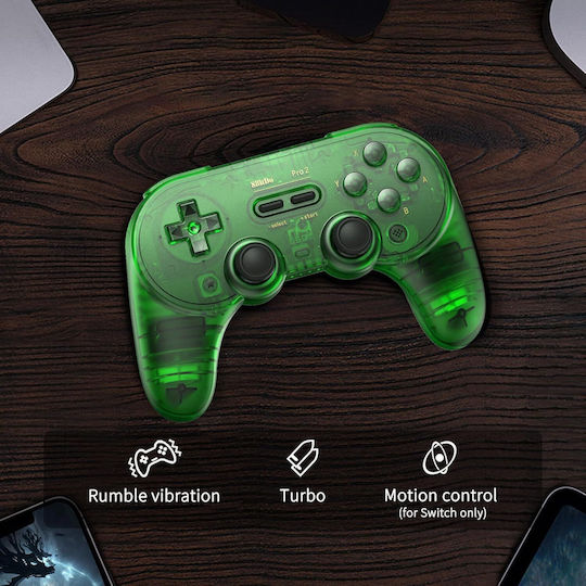 8Bitdo Pro 2 Hall Edition Wireless Gamepad for Android / PC / Switch Jade Green