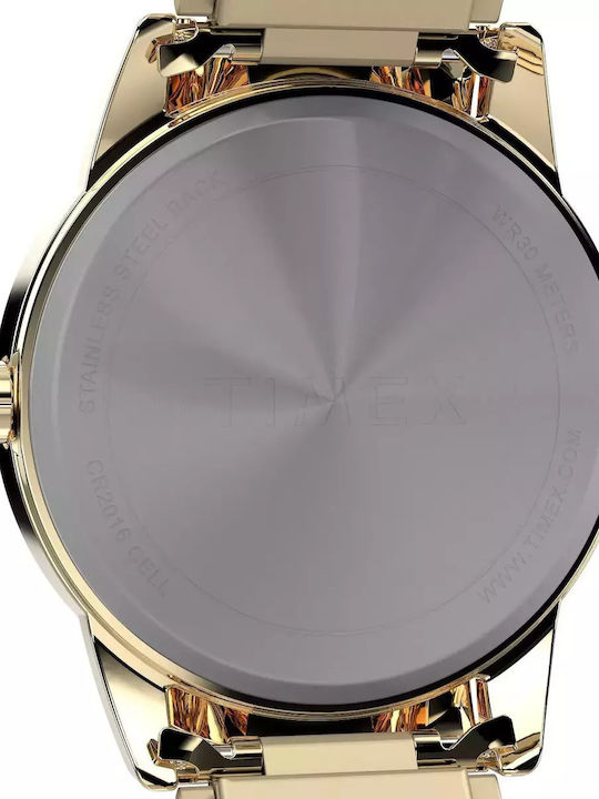 Timex Easy Reader Ανδρικό Ρολόι Μπαταρίας με Χρυσό Μεταλλικό Μπρασελέ