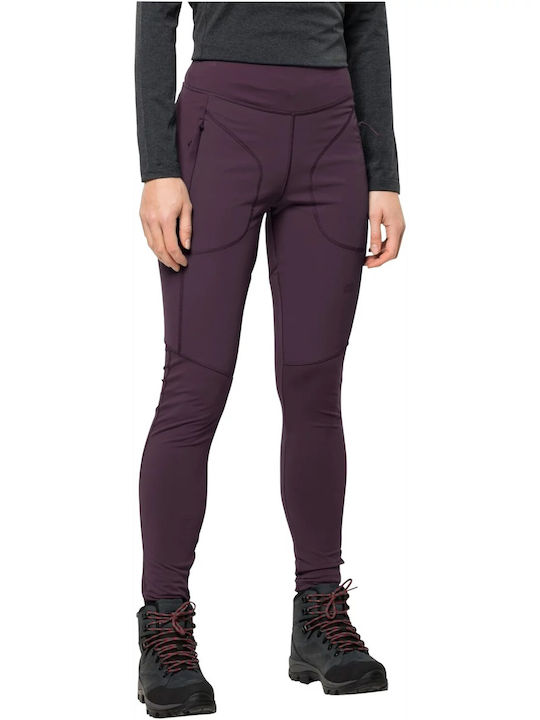 Jack Wolfskin Γυναικείο Μακρύ Παντελόνι Πεζοπορίας Μωβ