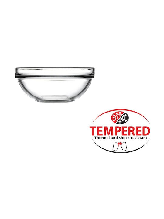 Pasabahce Müslischüssel Rund Glas Transparent mit Durchmesser 10.5cm 6Stück