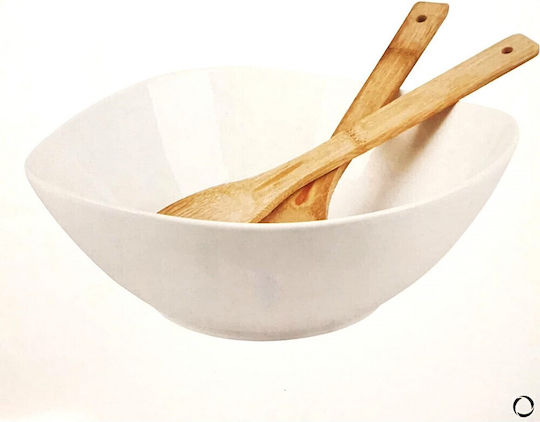 Cryspo Trio Porcelain Salad Bowl White 28.4x11x11cm 3pcs