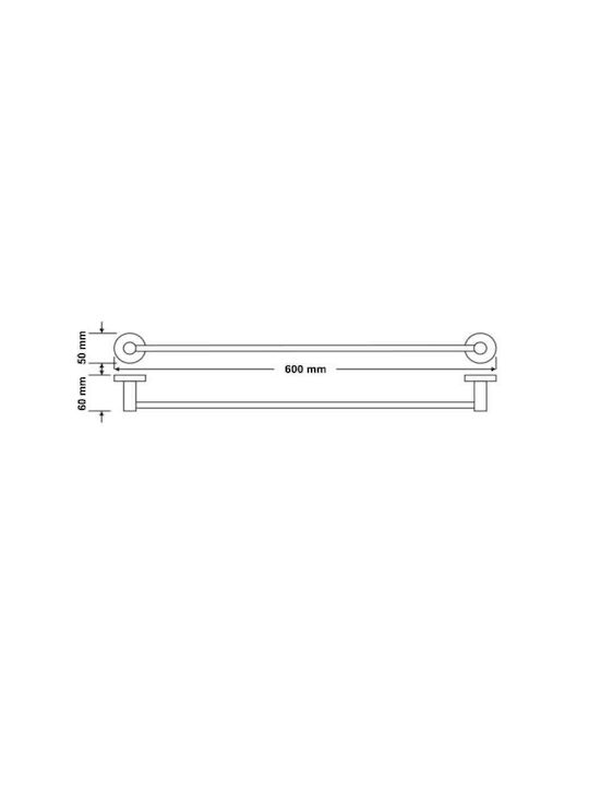 Sanco Twist Single Wall-Mounted Bathroom Rail ​60x5cm Silver