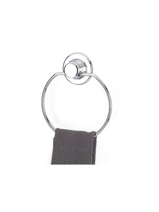 Sapir Home DM 235 Single Wall-Mounted Bathroom Ring ​17x18cm Inox Silver
