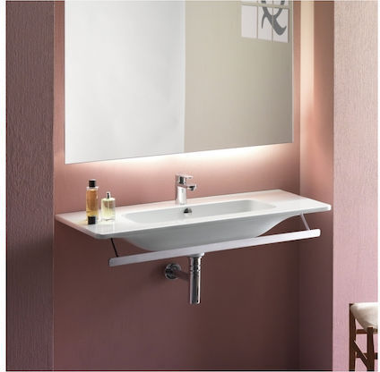 GSI PAPRD 82 Calea ferată de Baie Simplă De Perete cu șuruburi ​82x46cm Argintiu