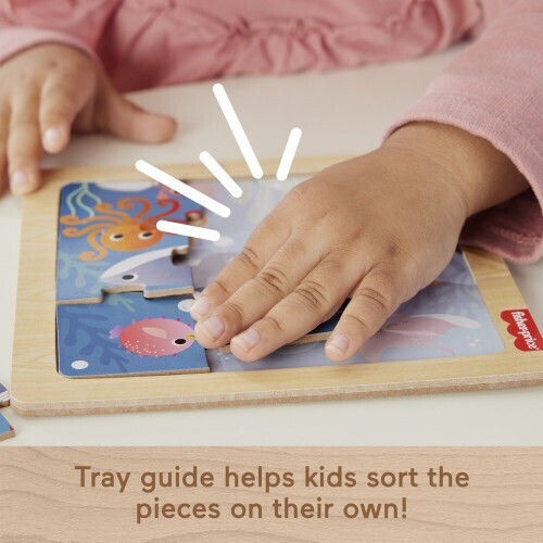 Wooden Kids Puzzle Sea Animals 9pcs Fisher Price