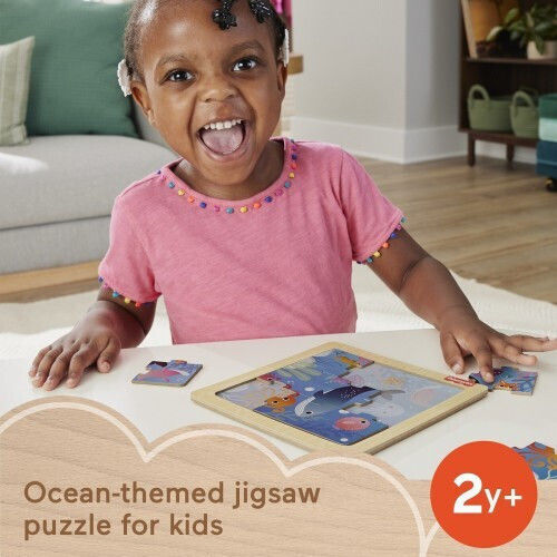 Wooden Kids Puzzle Sea Animals 9pcs Fisher Price