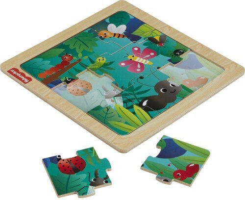 Ξύλινο Παιδικό Puzzle Ζούγκλα 9pcs Fisher Price