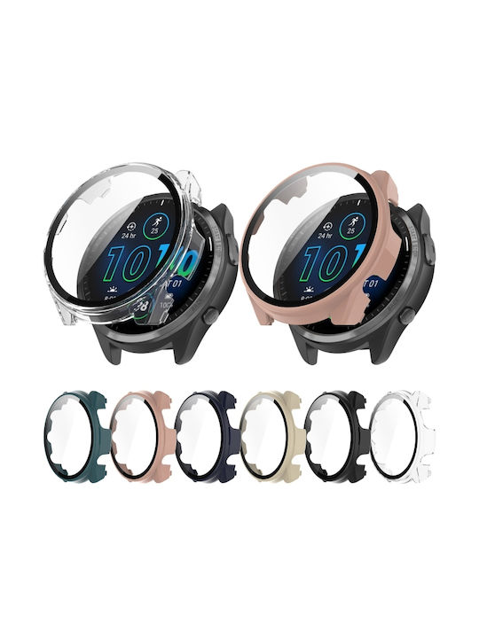 Garmin Forerunner 965 PC + Eingebaute Schutzhülle für Uhr Elfenbein
