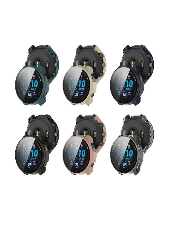 Garmin Forerunner 965 PC + Eingebaute Schutzhülle für Uhr Elfenbein